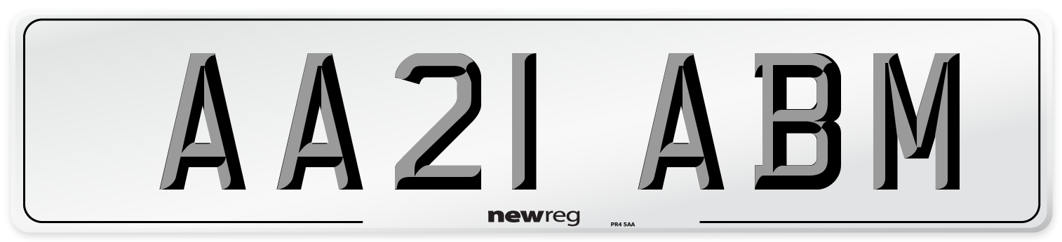 AA21 ABM Number Plate from New Reg